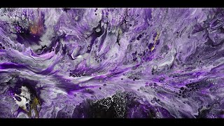 Wavy Blowout Purple / Using the blow dryer/ Fluid Art/ Acrylic Pouring (77)