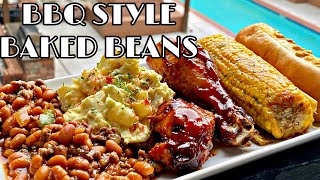 BBQ STYLE BAKED BEANS | YOU’RE INVITED TO THE COOKOUT PT. 1 | GROUND BEEF BAKED BEANS