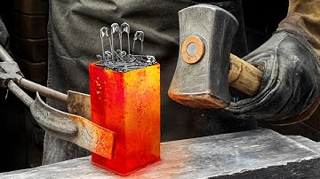 Turning Paper Clips into a Large, Razor-Sharp Knife – Unique Forging