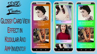 How to Create Stylish Glossy Card View UI in Kodular | App Inventor.