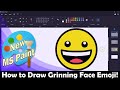 How to draw Grinning face emoji 😄
