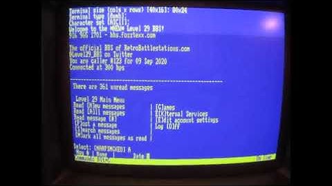 Level 29 BBS - Tandy 1000 SL - 300 baud dial-up