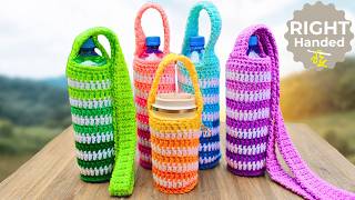 Crochet Water Bottle Bag Pattern That Fits Wine! | No Sewing Required!