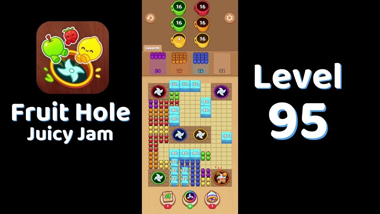🎯 Fruit Hole Level 95 Walkthrough | Fun Fruit Puzzle Game