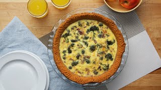 Cheddar-Crusted Bacon Broccoli Quiche Broccoli Cheddar Bacon Quiche