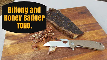 Biltong and large Honey badger tong knife review video.