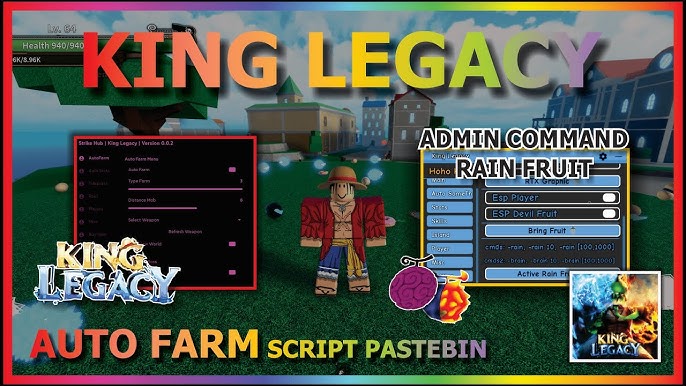 KING LEGACY Script Pastebin 2023 UPDATE 4.66 AUTO FARM, AUTO DUNGEON