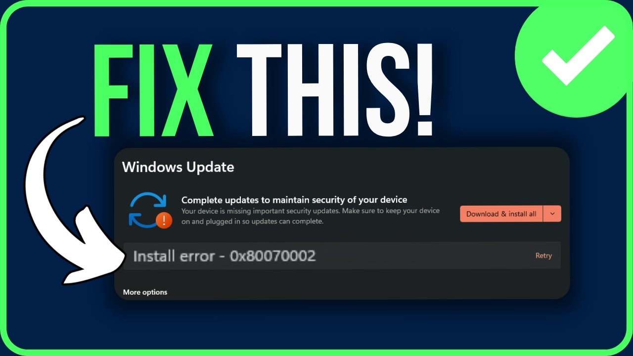 INSTALL ERROR 0X80070002 [FIXED] | Windows 11 Version 25H2 Install ...