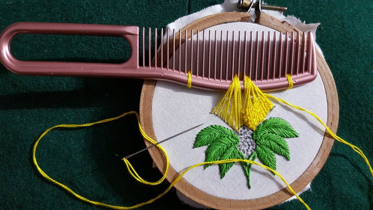 Amazing Hair Comb Trick Hand Embroidery Design 100 Beautiful cushion
