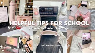 actual tips for school 🎧💌˚｡ ⋆ (tips that every student should know ) by hibyepeachy 3,019 views 8 months ago 3 minutes, 48 seconds