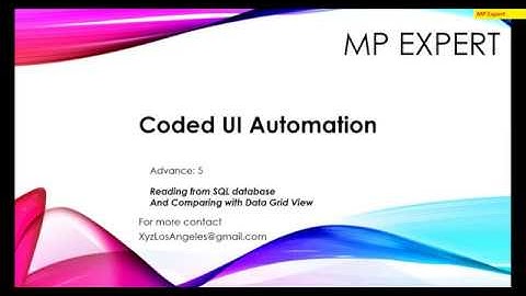Coded UI Automation Advance #5 (SQL Database and Data Grid View comparison)
