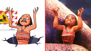 Moana Shiny Scene Funny Drawing Meme | Try Not to Laugh 😂