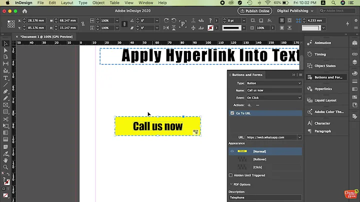 Create Hyperlink and Buttons for Interactive PDF in Adobe InDesign - Beginner Guide