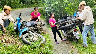 The genius girl went to rescue someone whose car had fallen and was seriously damaged.- repair girl