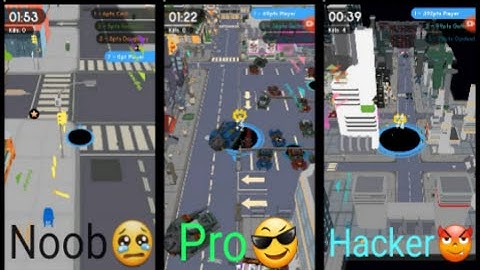 Noob vs Pro vs Hacker... who will win... who is the best... hole.io gameplay...
