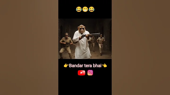 Bandar Ka Bhai Vidhayak Hai 😎😁- jail se nikala bhai ne 😂Funny monkey video #funny #aivlog #bablu #ai