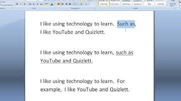 Such as vs For example