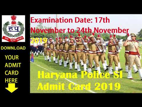 Haryana Police SI Admit Card 2019 Download Exam Date- 17/1/2019