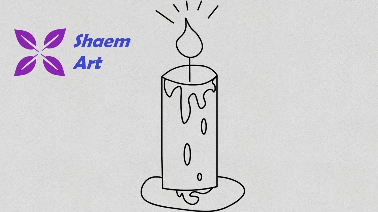 How to Draw a Candle Step by Step || Easy Candle Drawing Online || Easy ...