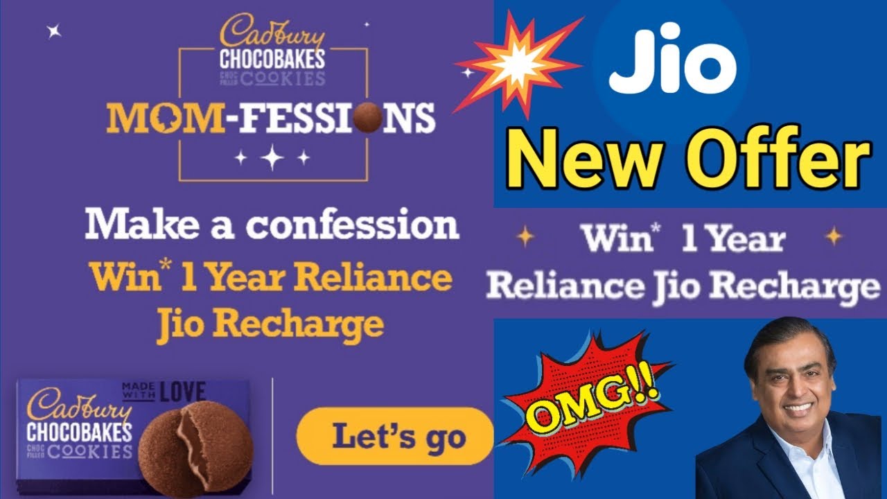 Jio new offer | Cadbury Chocobakes Mom Fessions | jio engage new offer | Jio 1 year recharge free.