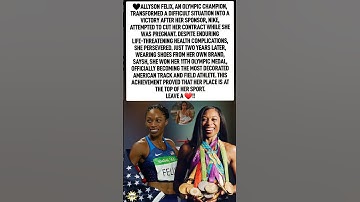Read and leave a ❤️! Allyson Felix: Olympic Champion Turned Entrepreneur! 👟#inspiration #shorts