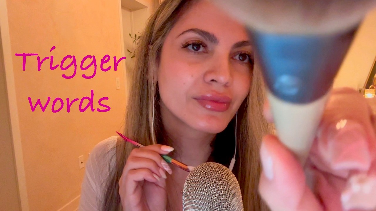 ASMR | Trigger Words(pluck & snip, coconut, scratch, stipple) ✨  Hand Movements 