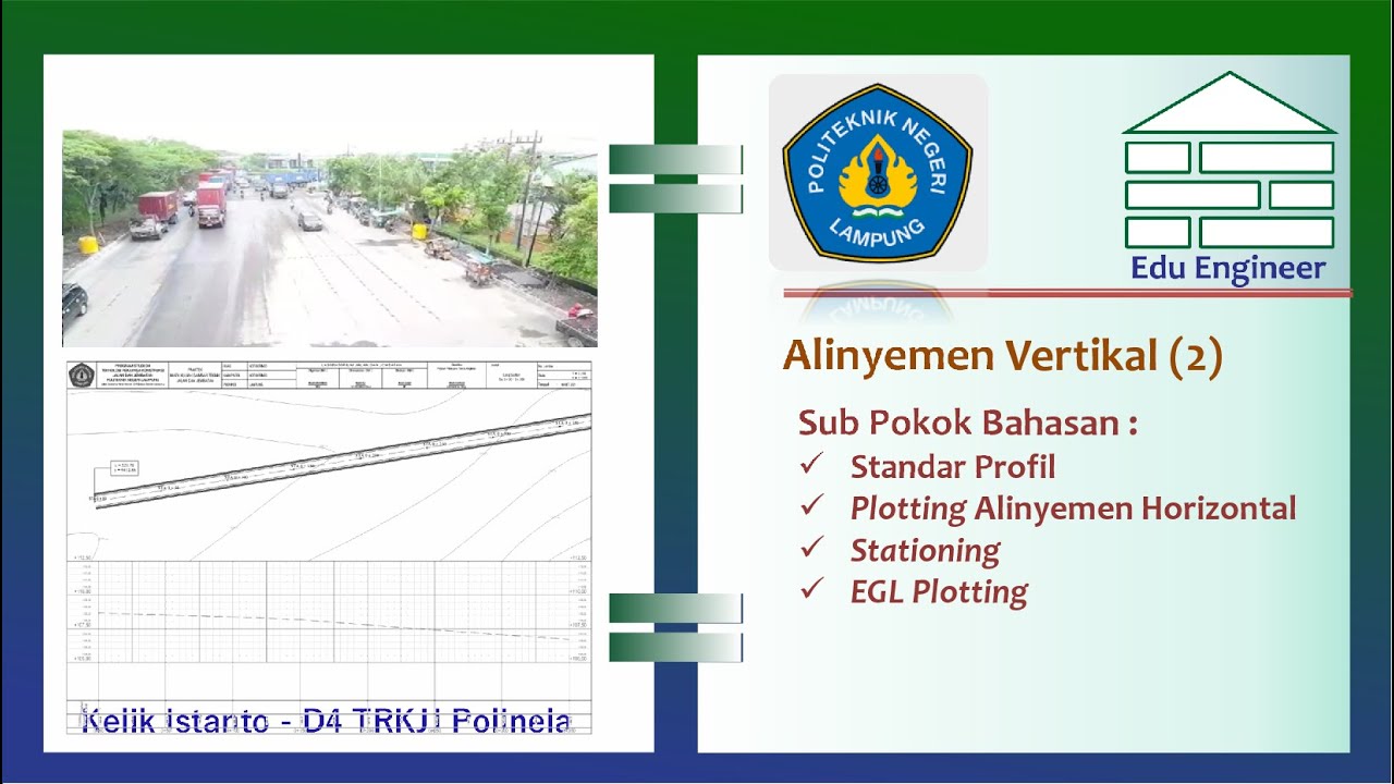 Alinyemen vertikal 2 standar profil dan plotting elevasi tanah asli