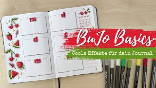 🍓🍉🍒 Beginner freundliche Bullet Journal Weekly Spread Idee - BuJo Basics - Rote Früchte Doodles