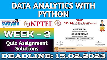 Data Analytics with Python || NPTEL Week 3 assignment answers || #nptel #skumaredu