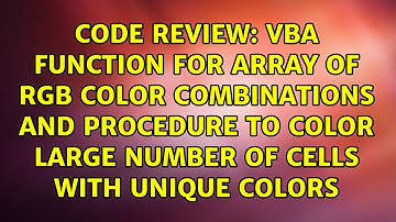 VBA function for array of RGB color combinations and procedure to color large number of cells...
