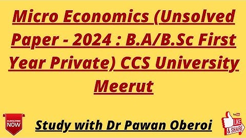 Micro Economics (Unsolved Paper - 2024 : B.A/B.Sc First Year Private) CCS University Meerut