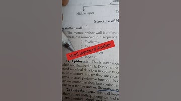 #shorts#wall layers of Anther#structure of Anther#B.Sc.bio.#