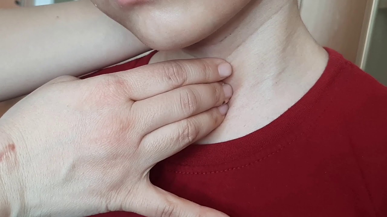 Palpation of the thyroid gland