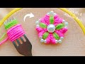 💖🌟 Superb Woolen Flower Craft Idea with Fork - You will Love It - DIY Super Easy Woolen Flowers