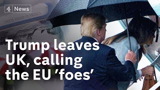 Trumps UK visit ends in controversy ahead of Putin meeting