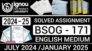 BSOG 171 SOLVED ASSIGNMENT 2024-25 IN ENGLISH | BSOG 171 SOLVED ASSIGNMENT 2024-25 | BSOG 171