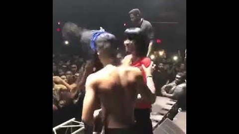 xxxtentacion with his mom on stage every body dies in there nightmayers.  rip jahseh