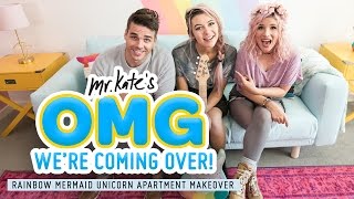 Jessie Paege’s Rainbow Mermaid Unicorn Apartment Makeover! | Mr. Kate | OMG We're Coming Over