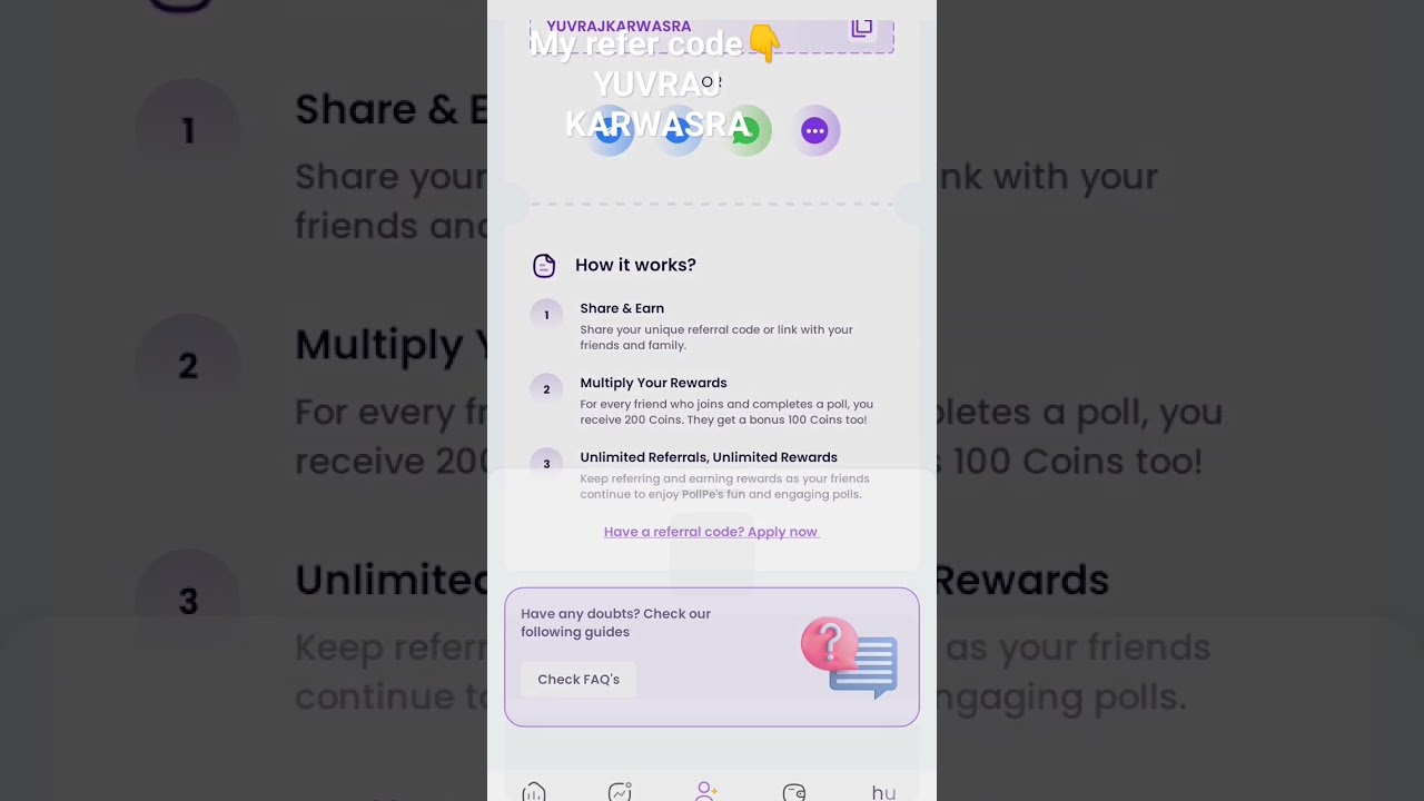 pollpay refer code free 100 coin to refer // free earn app 