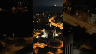 The Silesian Library under the cover of night #poland #drone #dji #photography #video #city #shorts