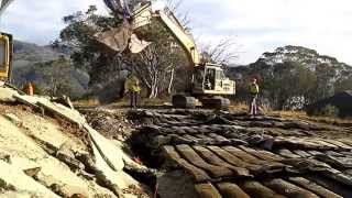 Flintstone Blast Mats being laid on blast site.