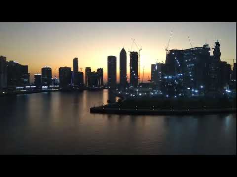 11-Jan-2024 – Sunset View from Business Bay, Downtown Dubai, UAE.