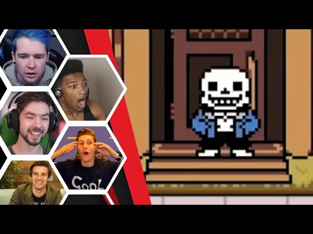 Let's Players Reaction To Meeting Sans / Sans Being A Savage About Your Mom | Deltarune class=