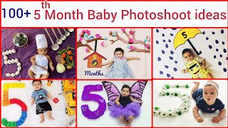 100+ 5th month Baby photoshoot ideas||Easy Baby photo ideas at home||Monthly Boys & girls photoshoot screenshot 3