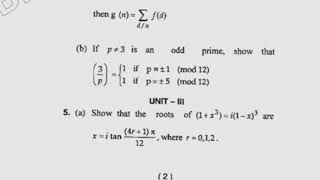 BSc Math Hons 2nd Number Theory & Trigonometry Question Paper 2019 Mdu