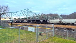 RP-E4C Slug Leads Three EMDs on C35 Eastbound through Sewickley, PA - 1/11/2020
