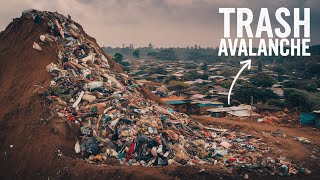 Avalanche of Trash Buries Houses and Illegal Slums Then Catches on Fire