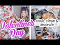 COOK, CLEAN AND DECORATE FOR VALENTINE'S DAY WITH ME! | + VALENTINES DAY HAUL! 2021