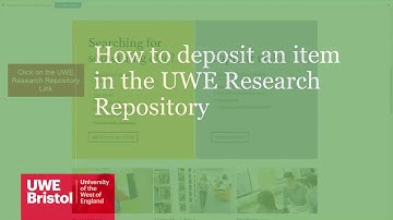 How to deposit an item in the UWE Research Repository