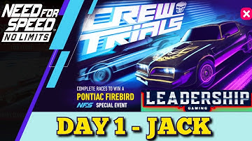 Need For Speed NoLimits | PONTIAC FIREBIRD | DAY 1 - JACK | Leadership Gaming